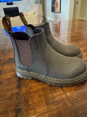 Dr. Martens Kids Chelsea Boots — Gray with Black Elastic